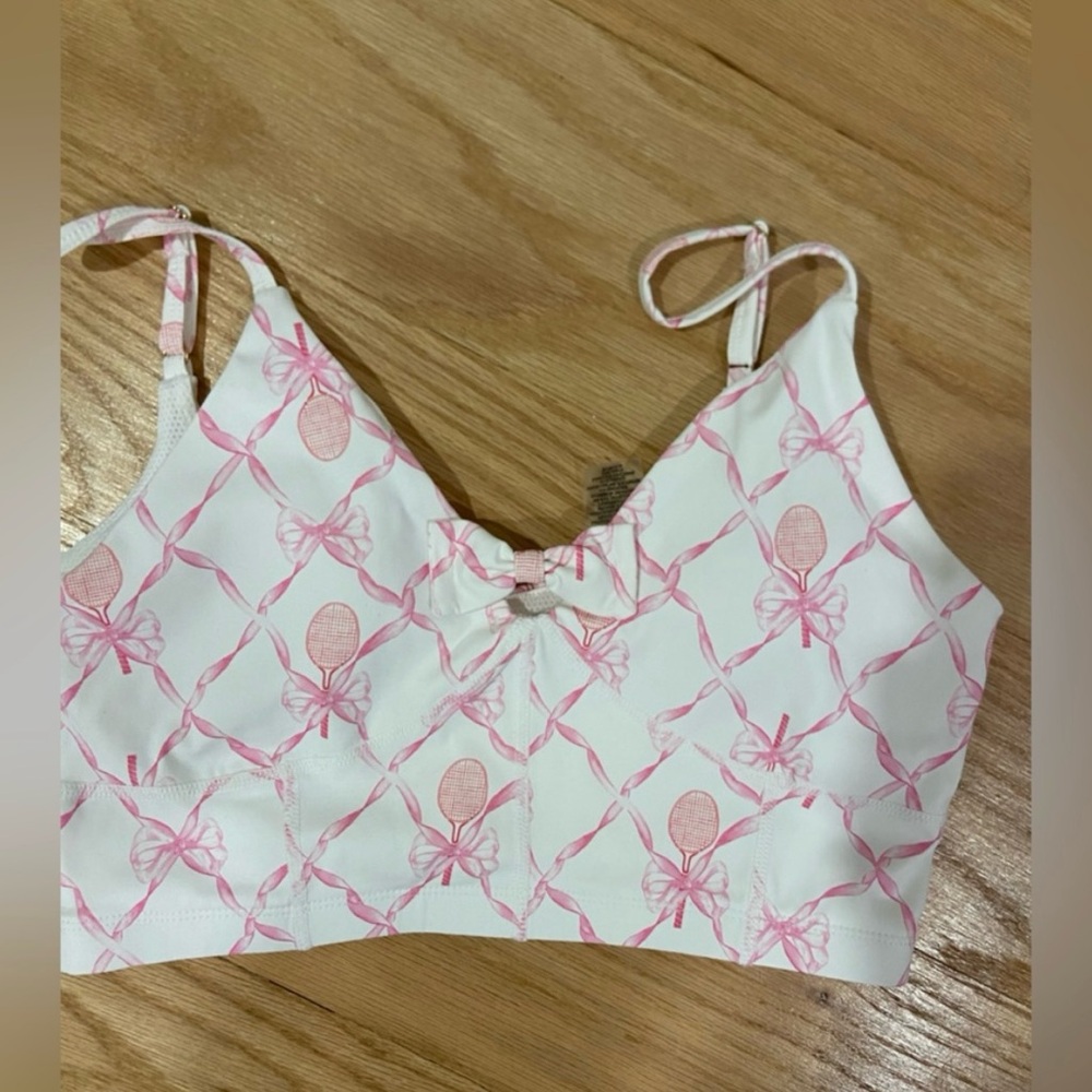 LoveShackFancy Pink and White Tank Top